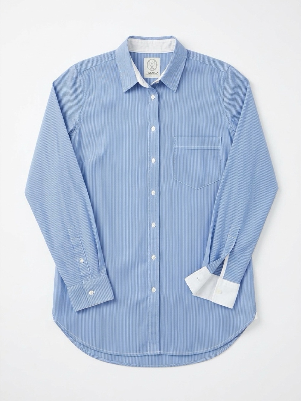 Aritzia - Talula Light Blue Pinstripe Women's Button-Down Shirt